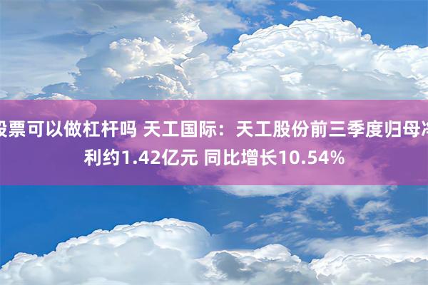 股票可以做杠杆吗 天工国际：天工股份前三季度归母净利约1.42亿元 同比增长10.54%