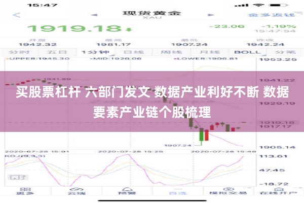买股票杠杆 六部门发文 数据产业利好不断 数据要素产业链个股梳理